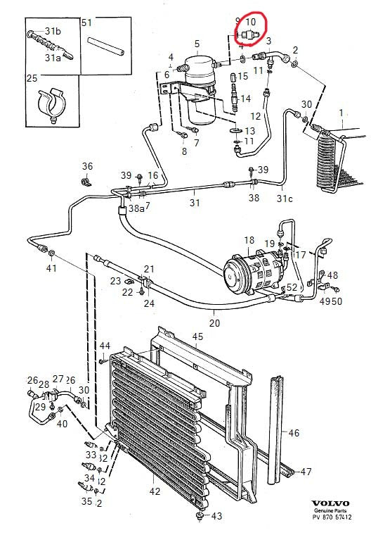 ボルボ 240 740 940 960 850 エアコン プレッシャーセンサー（圧力