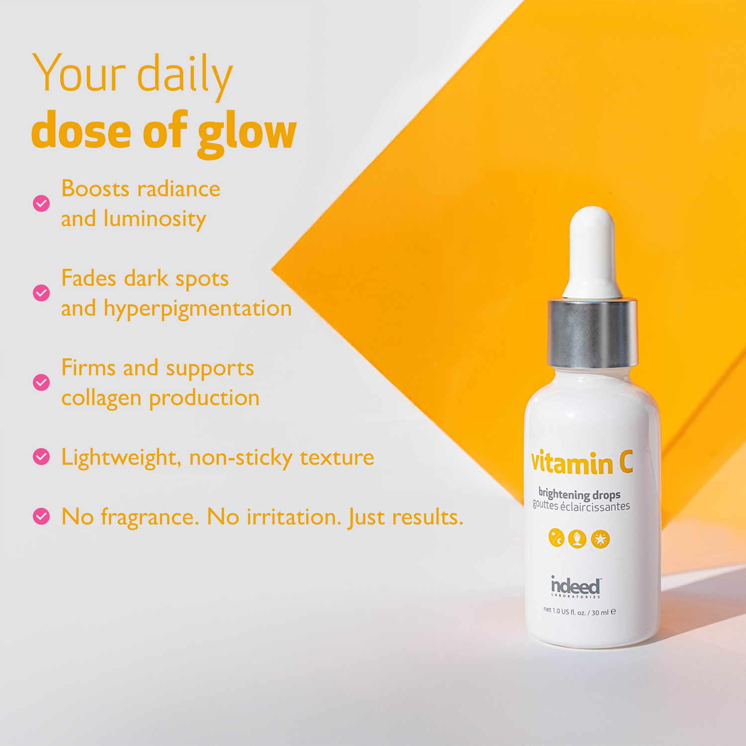 Vitamin C Brightening Serum for Glowing Skin – Indeed laboratories