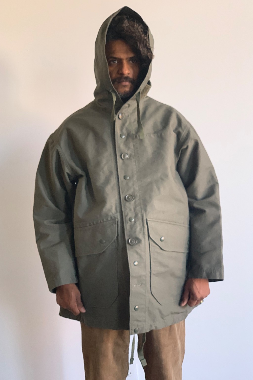 Engineered Garments Madison Parka Olive Cotton Double Cloth - Made