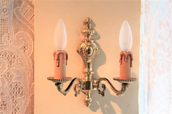 フランスアンティークスタイルのツインキャンドル・ブラケットライト