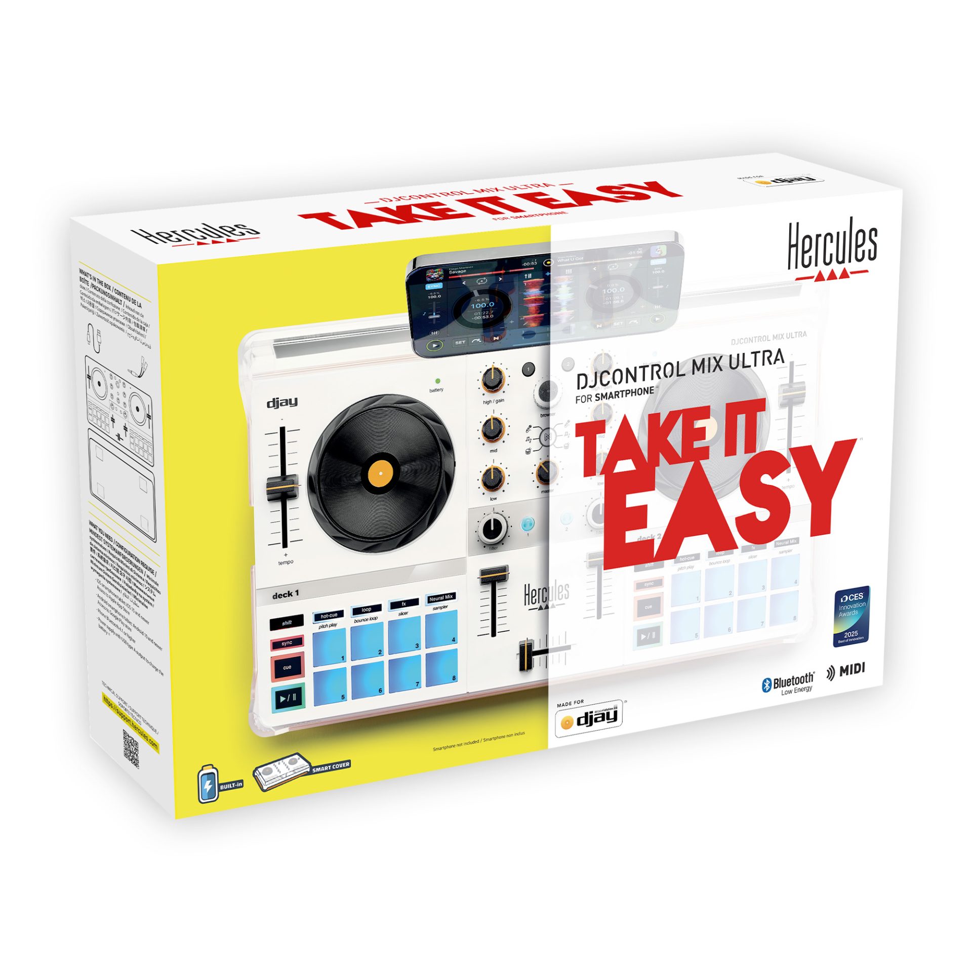 Hercules DJControl Mix Ultra | Bluetooth接続＆充電式バッテリー搭載
