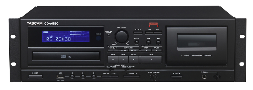 TASCAM CD-A580 | ラックマウント可能な業務用カセットレコーダー、CD