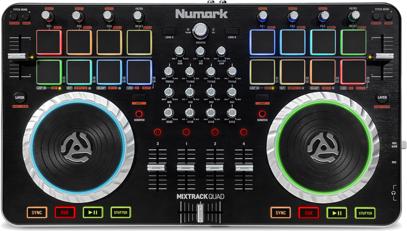Numark 4チェンネルDJコントローラー「MIXTRACK QUAD」発売