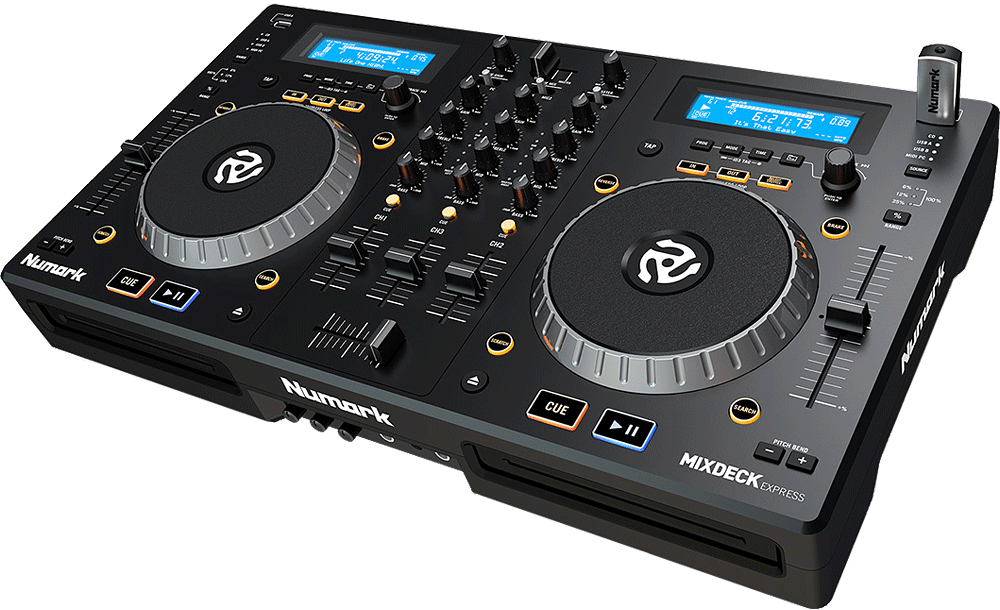 CD、USBメモリ、PCと1台3役のDJプレーヤー Numark Mixdeck Express 黒