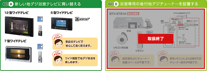 INAX 大切なお知らせ：『INAX製アナログ浴室テレビ』をお使いの