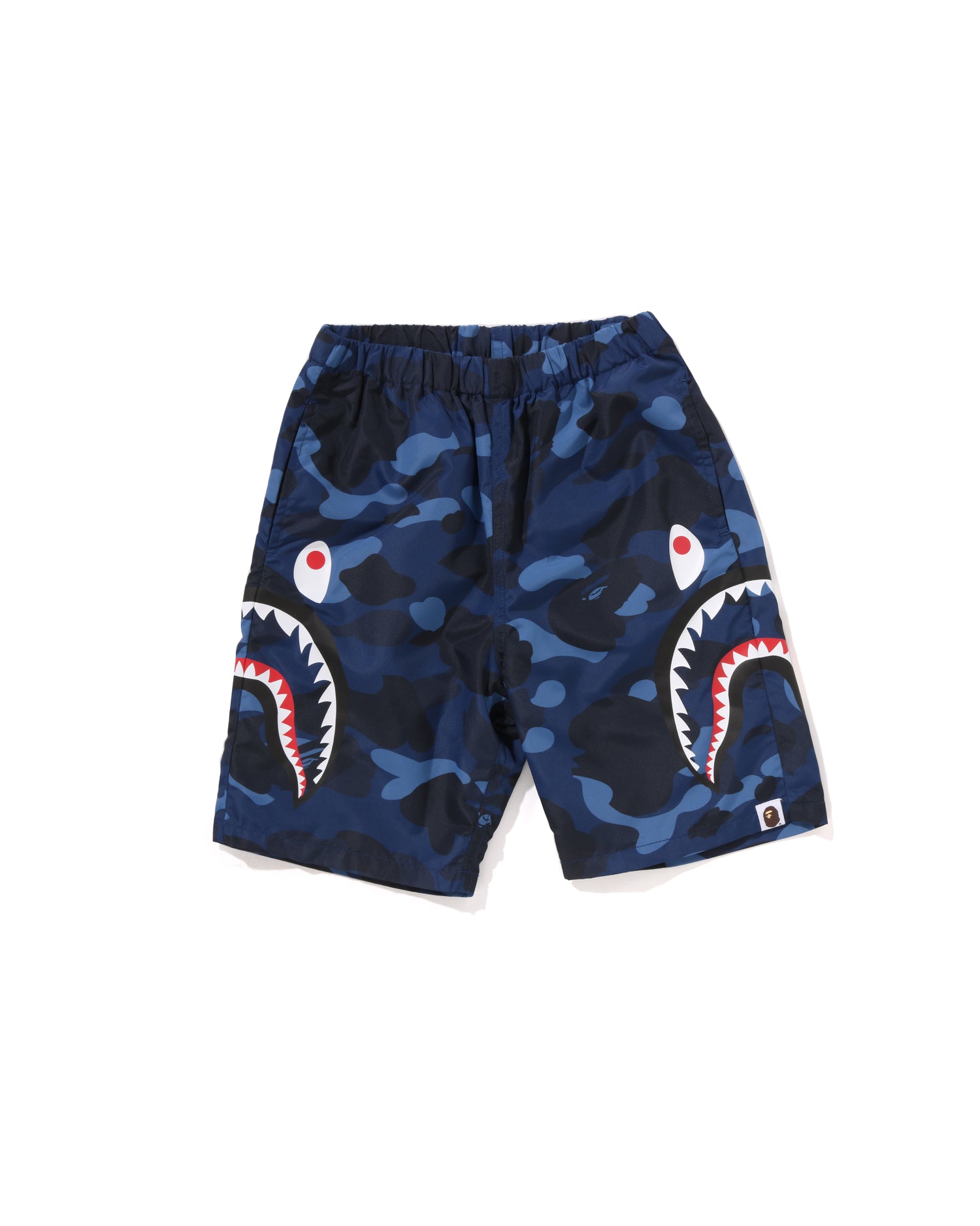 A BATHING APE® Kids Color Camo Side Shark Beach Shorts | Bape