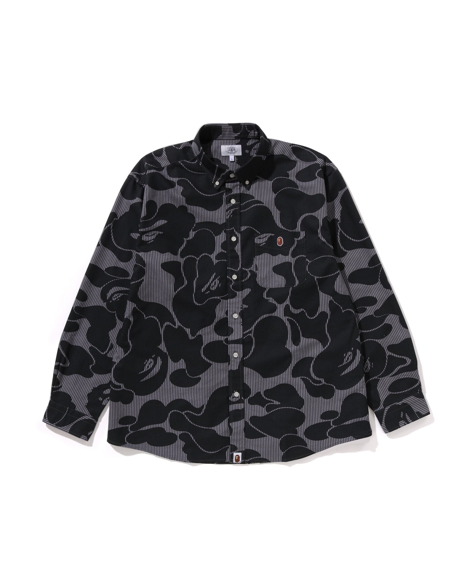 A BATHING APE® Stripe Camo Relaxed Fit Shirt | Bape official