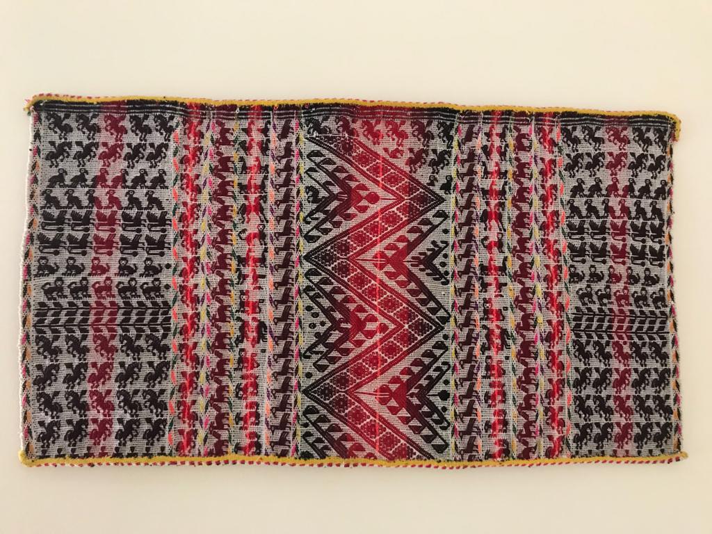 機織りポシェット 青