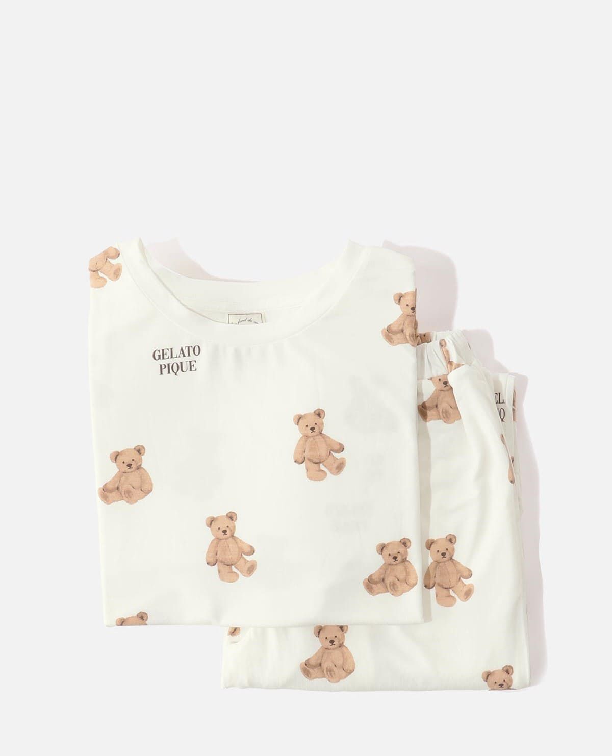 パジャマ プルオーバー ロングパンツ セット くま｜ジェラートピケ