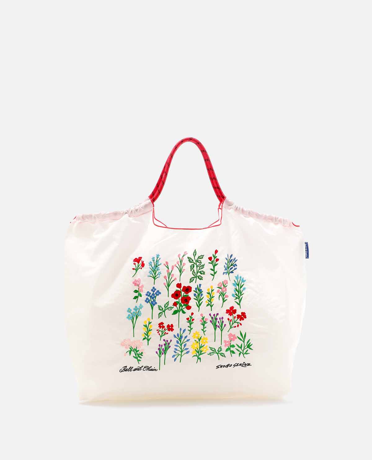エコバッグ フラワー Lサイズ ホワイト｜ボールアンドチェーン