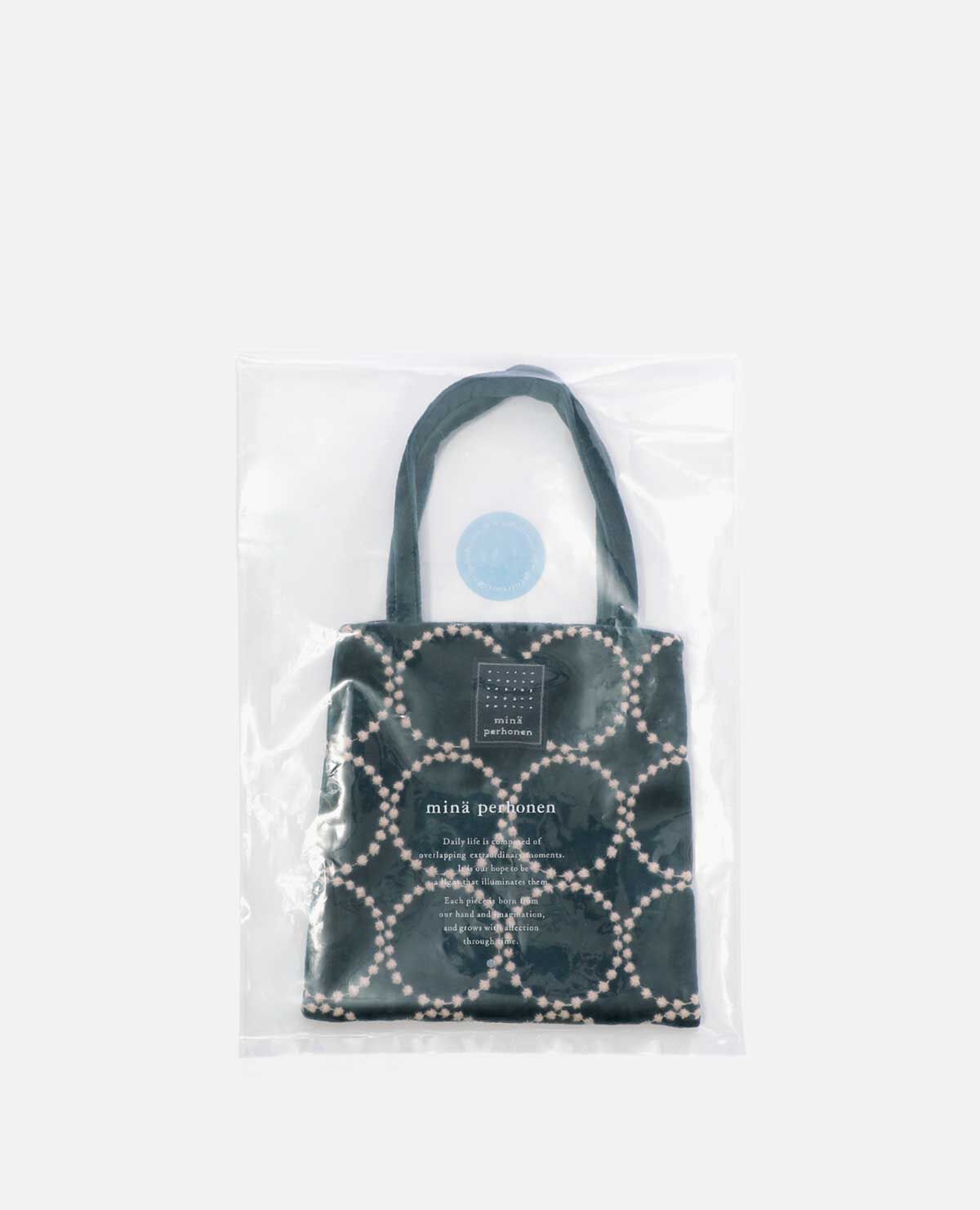 ミナ トートバッグ タンバリン ブルーグレー｜ミナ ペルホネン / minä