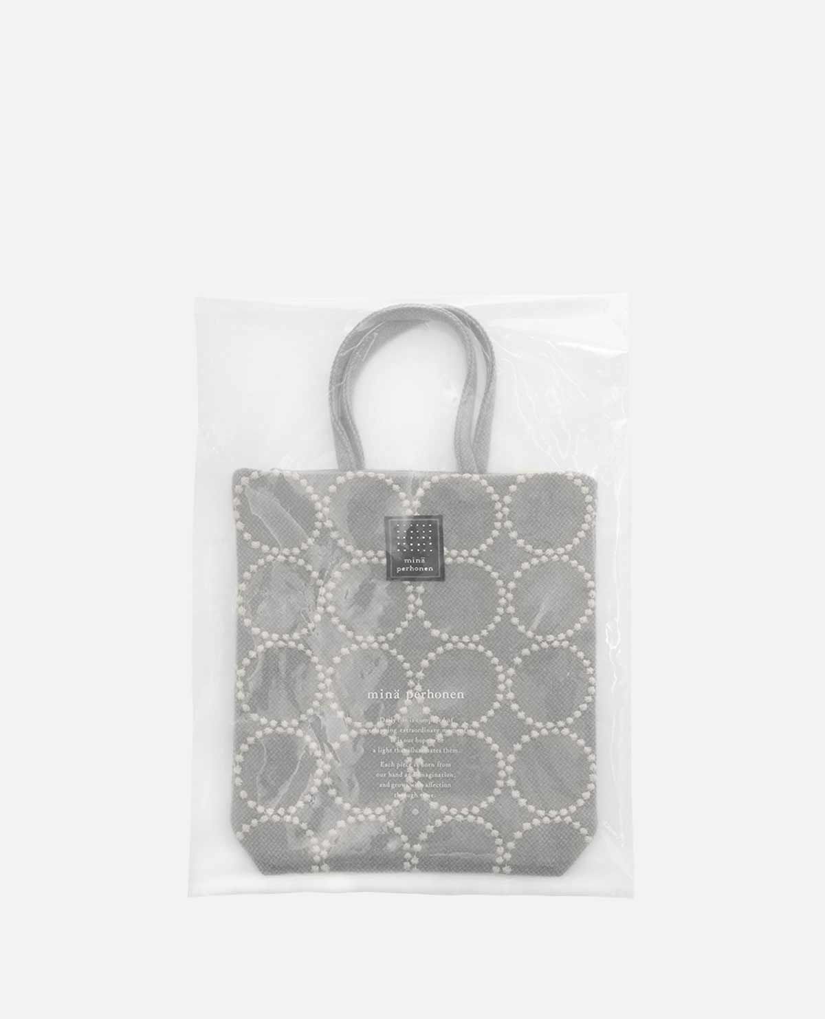 ミナ トーストバッグ トートバッグ 大 タンバリン ライトグレー｜ミナ