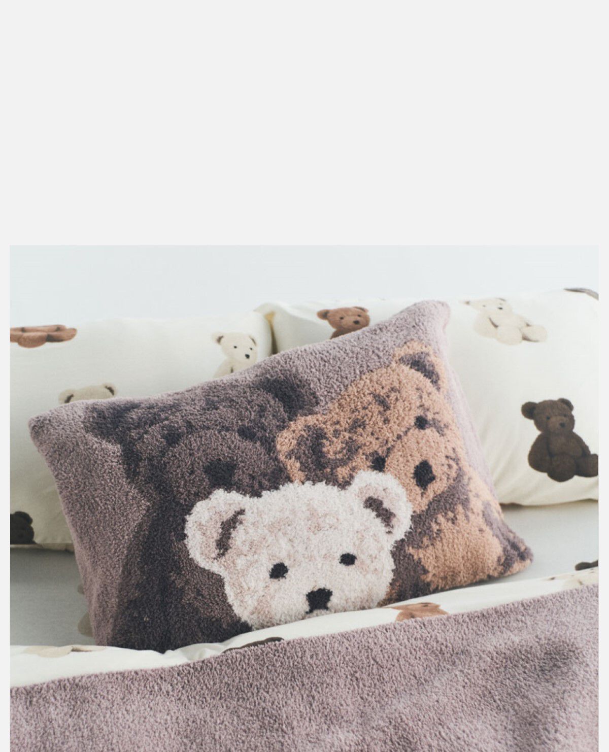 3カラーベア ジャガード ピローケース まくらカバー｜ジェラートピケ