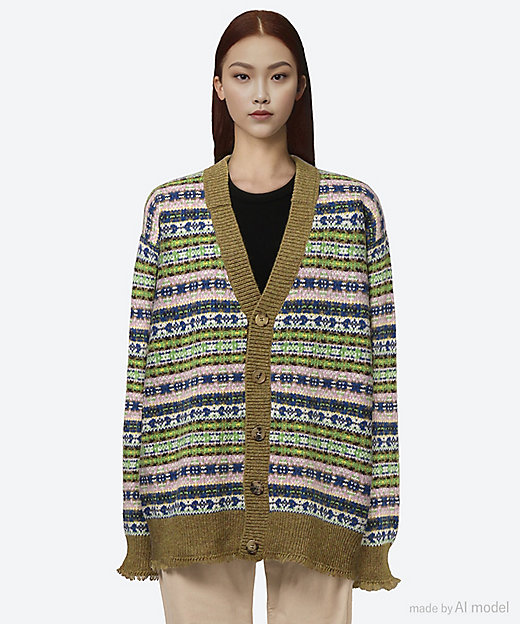 フェアアイルVネックカーディガン 7915－1－060079