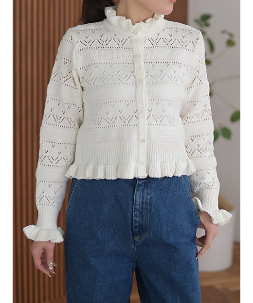 予約販売】ハートクロシェカーディガン【3月末日以降お届け