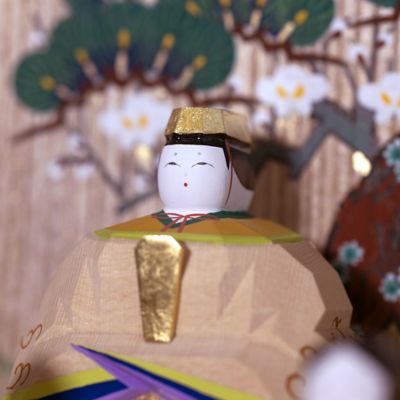 送料無料】奈良一刀彫 神泉作 段飾雛 大（三越） | 神泉/シンセン