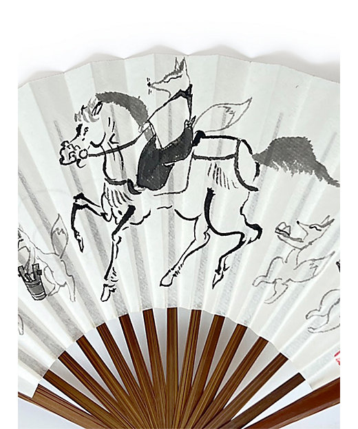 石塚智之手描き茶扇子『初午』 | アトリエ・Kinami(石塚智之)/アトリエ