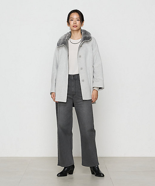 アンゴラウール Aラインショートコート（0115WI03） | COMME