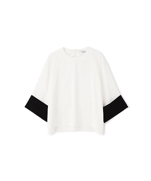 ◇バイカラージョーゼットブラウス（5314110312） | ADORE