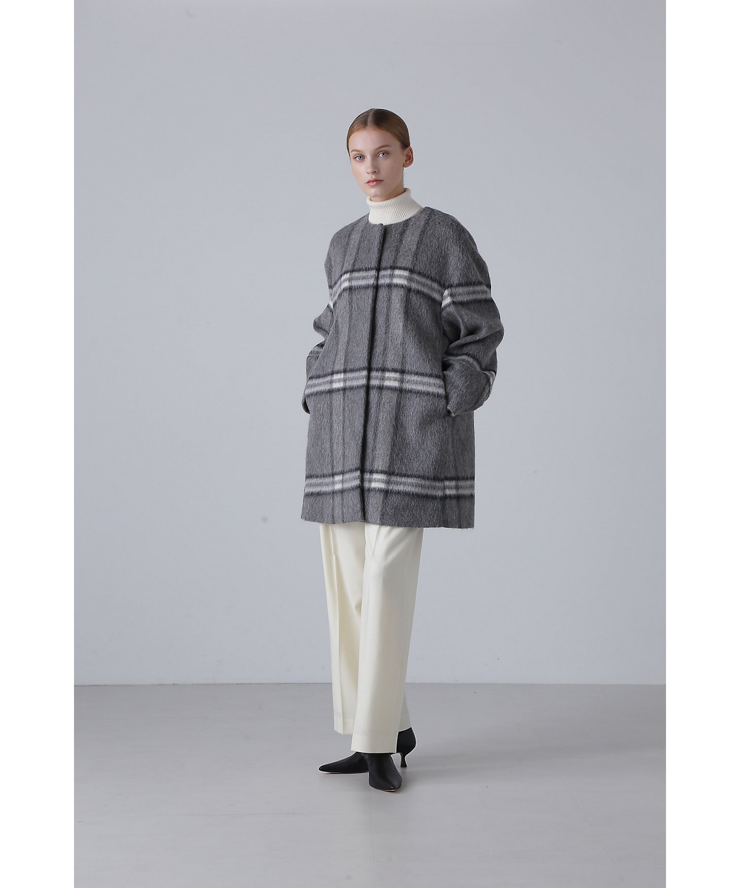 アルパカシャギーチェックコート（5314252007） | ADORE