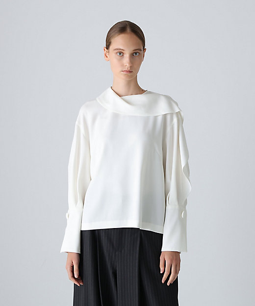 ◇バックサテンジョーゼットブラウス（5315210126） | ADORE