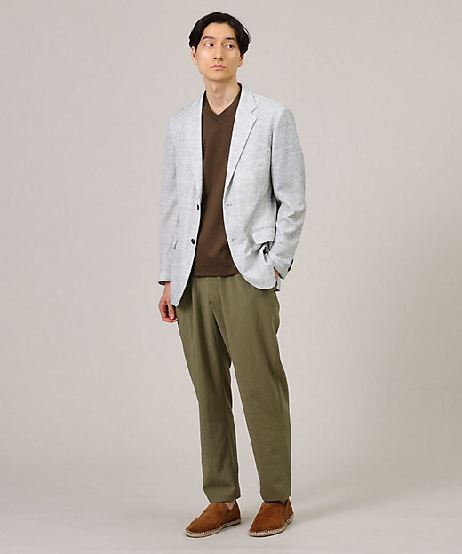 尾州織】リネンブレンド メッシュ ジャケット（2002216670