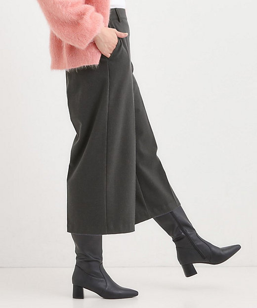 洗濯機可／S－LL】きちんと見えする あったか裏起毛ガウチョパンツ