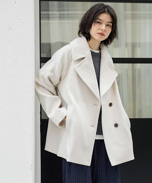 カシミヤブレンドウールミドルピーコート（2002542079