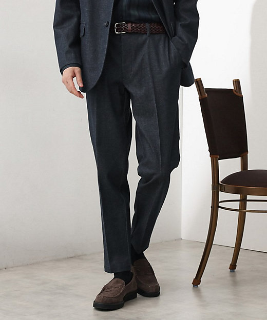 エバーデニムスラックス【色落ちしにくい／洗濯機OK／ストレッチ