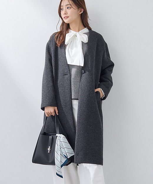 軽量／ウール混】ライトフォルム ロングコート（2002526926