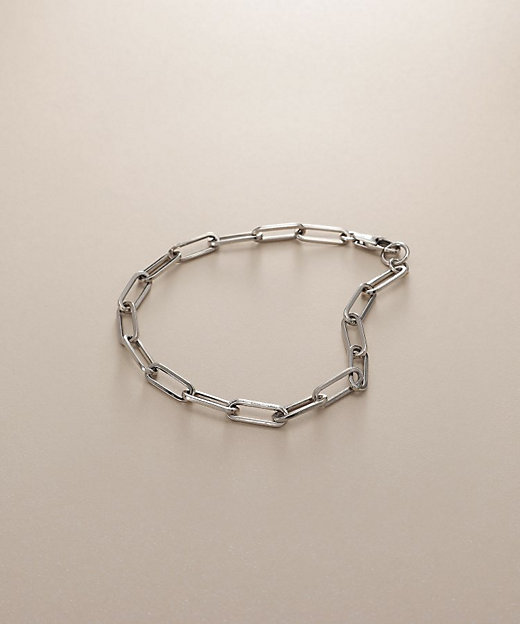 プラチナ 中空プリムケーブルチェーンXL ブレスレット