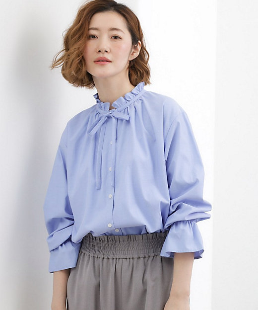 フリルカラーリボンブラウス（2002596279） | GROVE (Women