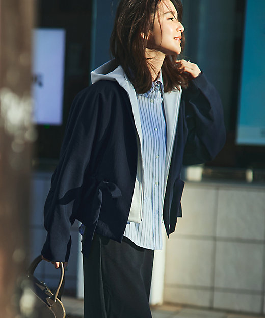 洗える・VERY掲載】PORDIC ／ ドロスト付きノーカラー