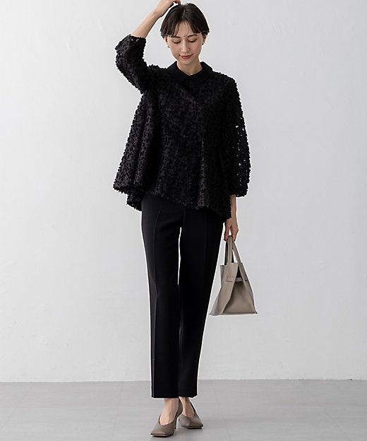 セットアップ対応／VERY掲載】トリアセダブルジョーゼット パンツ