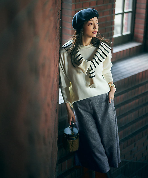 シルクネップツイード ガウチョパンツ（PRWOSW0510） | 23区