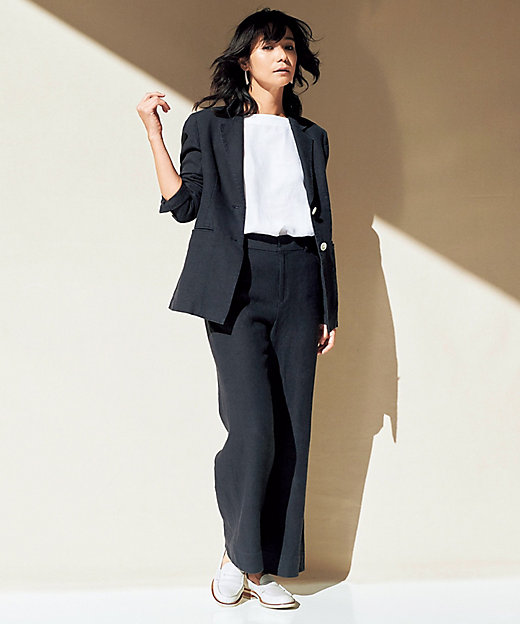 中村アンさん着用】LIBECO ラフリーリネンワイドパンツ（検索