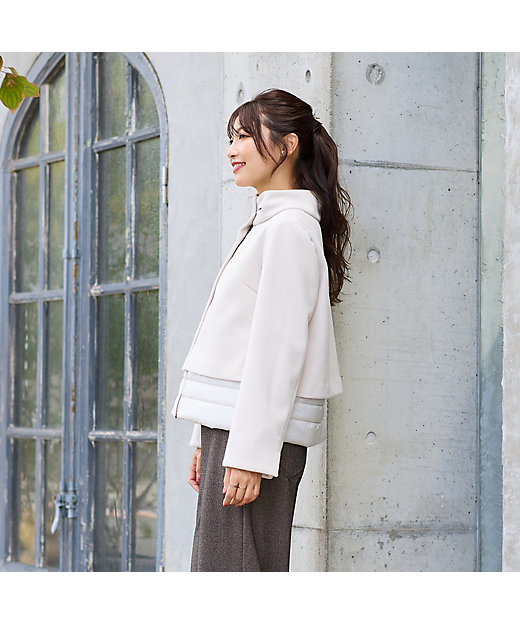 リボンカラードッキングショートコート（51106501） | Rose