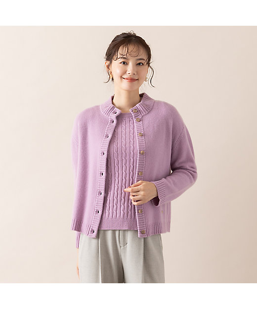 アンサンブル対応／S・Mサイズ】カシミヤ12GGカーディガン