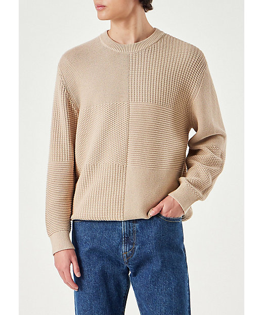 テクスチャード パッチワーク ニット（152404316Z） | Paul