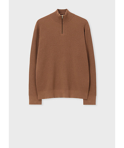 シグネチャーストライプテープ ハーフジップニット