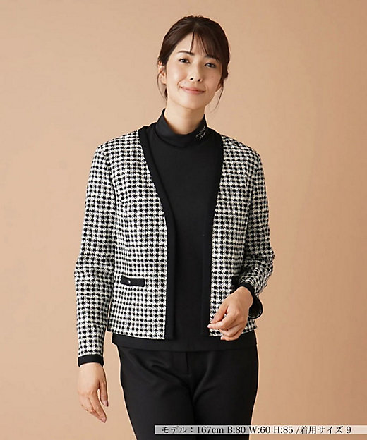 千鳥格子柄ノーカラージャケット | Leilian (Women)/レリアン | 三越