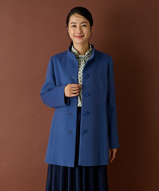 カシミヤスタンドカラーコート【深喜毛織 】 | Leilian (Women