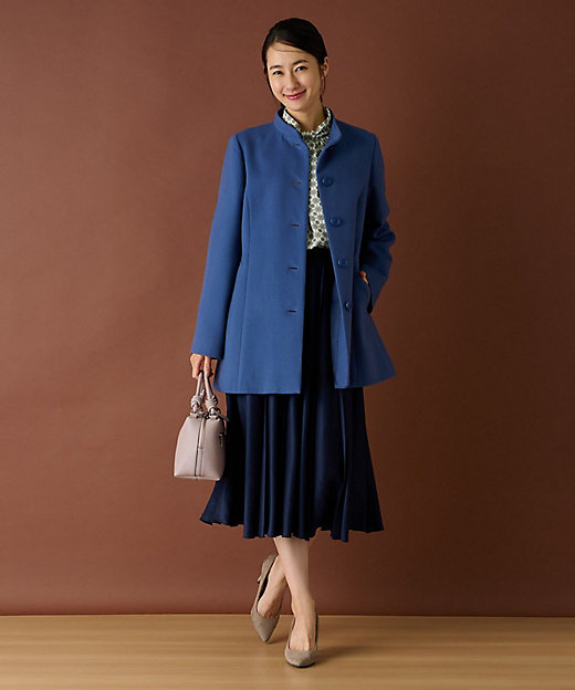 カシミヤスタンドカラーコート【深喜毛織 】 | Leilian (Women