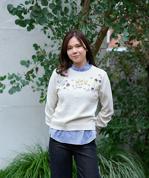 洗える 花刺繍ニット | CARA O CRUZ (Women)/キャラ・オ・クルス