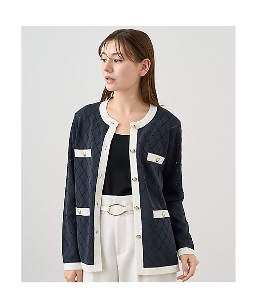 プレイドパターンバイカラー カーディガン | ANAYI/アナイ | 三越