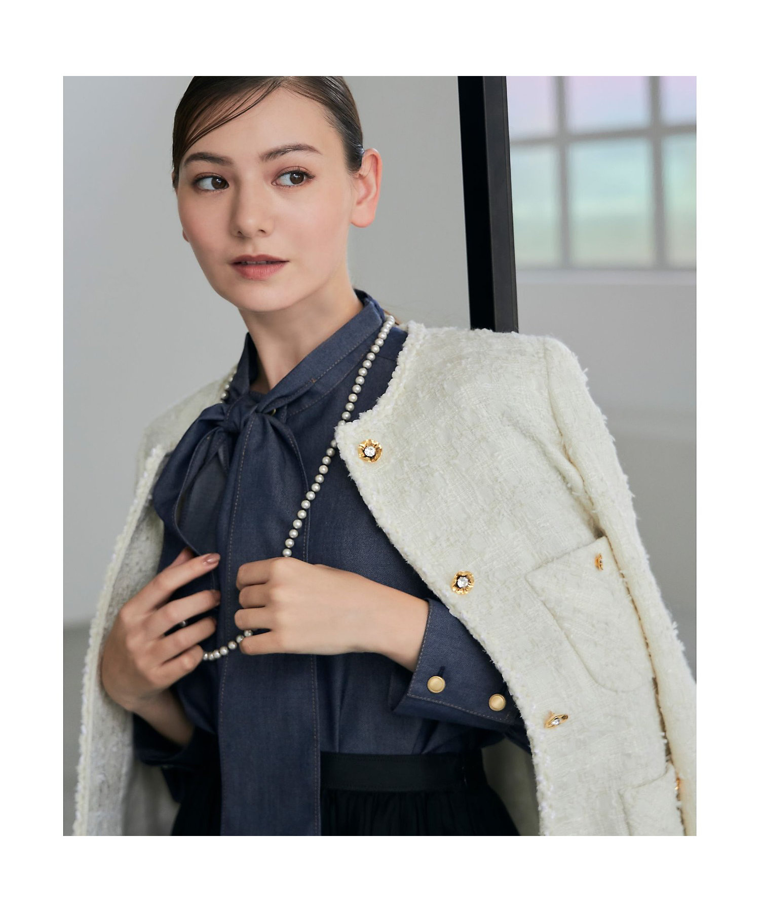 セットアップ対応商品】ミックスヤーンツイード4ポケット ジャケット