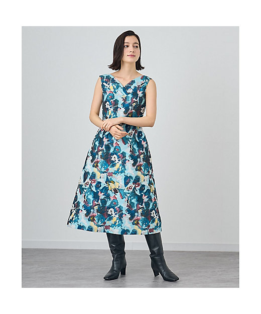 オーロラジャガードVネック ワンピース | ANAYI/アナイ | 三越伊勢丹