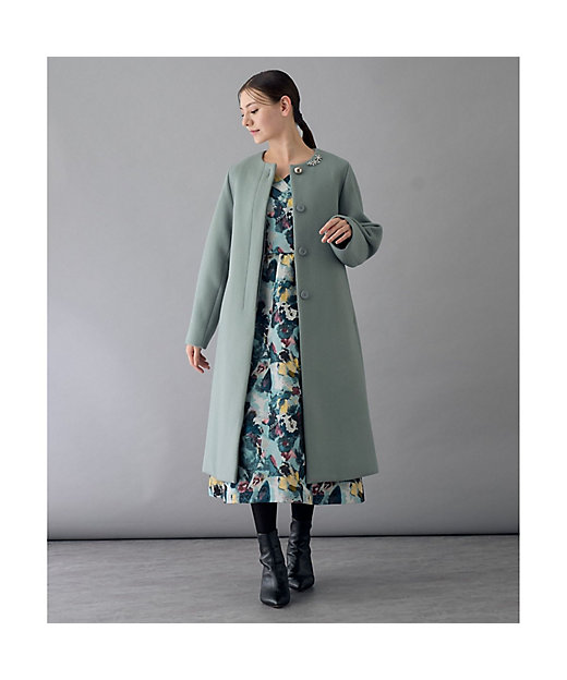 新品☆ANAYI ウールビーバークルーコート/セオリー、23区、セル