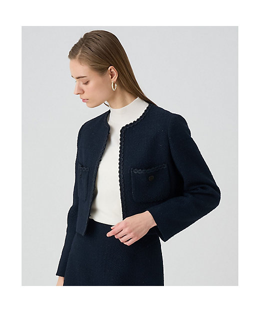 セットアップ対応商品】ラメスラブツイードショートジャケット | ANAYI