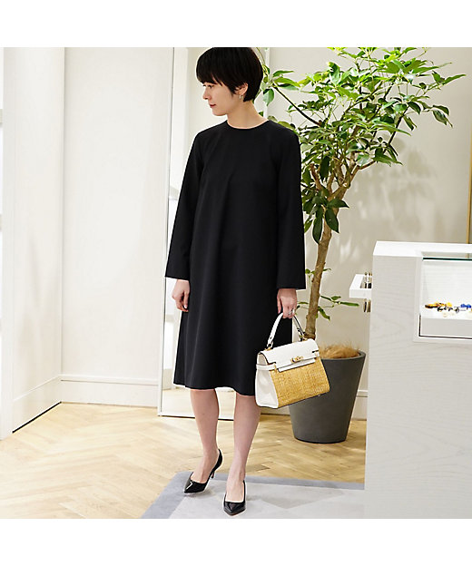 ポリエステルウールトロピカル バックプリーツワンピース | maison